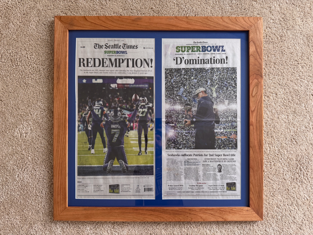 Seahawks Newspaper Frames